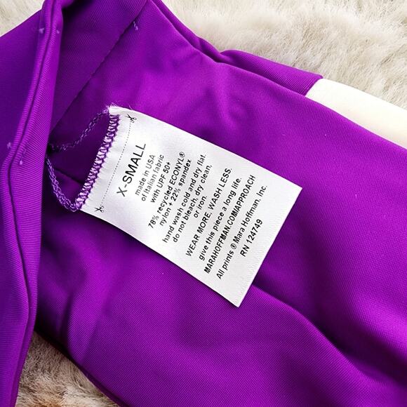 NEW Mara Hoffman Abigail Ivory Multicolor Knotted Strapless Bandeau Swim Top - Picture 7 of 8